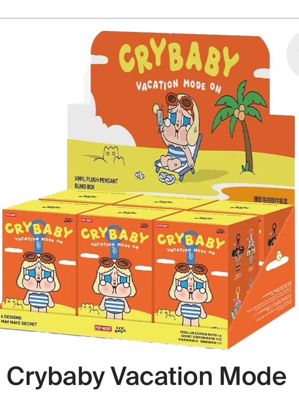 POP MART Crybaby Vacation Mode On - Series (6 Blind Boxes)